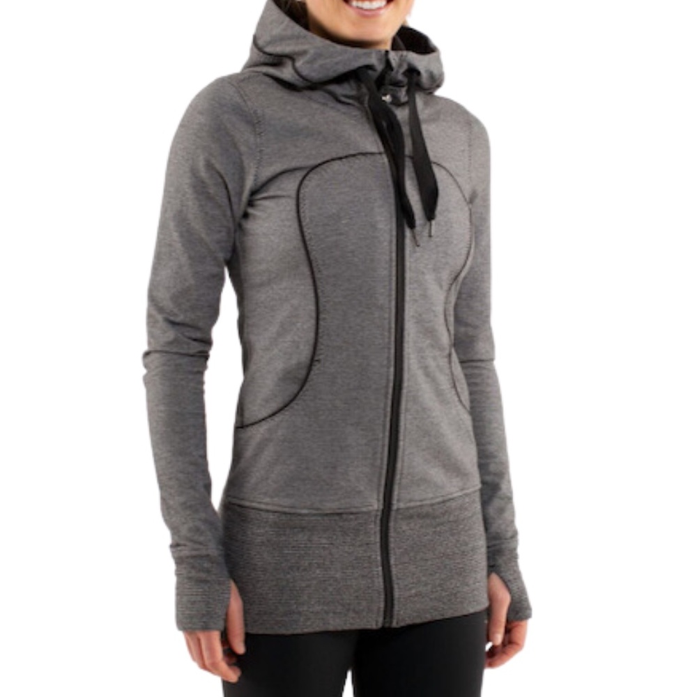 Lululemon Live Simply Jacket White Black Microstripe Size 4